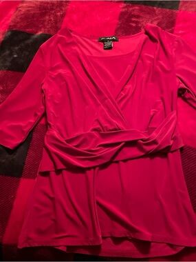 Maggy London Fuchsia Wrap-Style Blouse